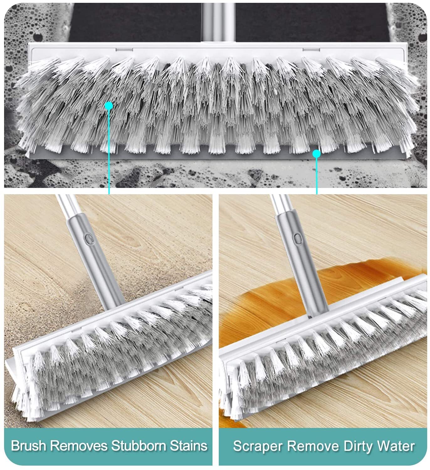 Floor Scrub Brush Double-Sided Long Handle